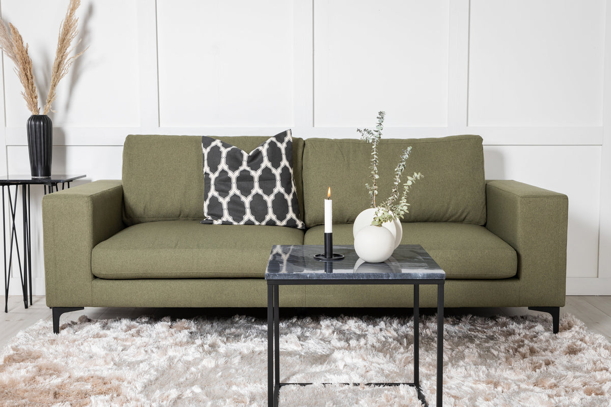 Bolero 3-sits soffor grön – livsstilsbild i hemmiljö