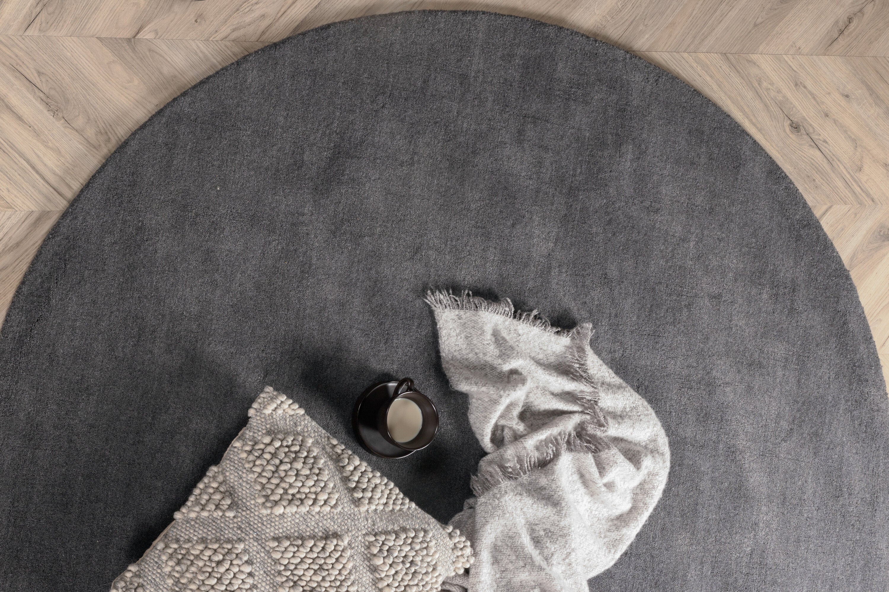 Ulla Runda Mattor ⌀200 Dark Grey