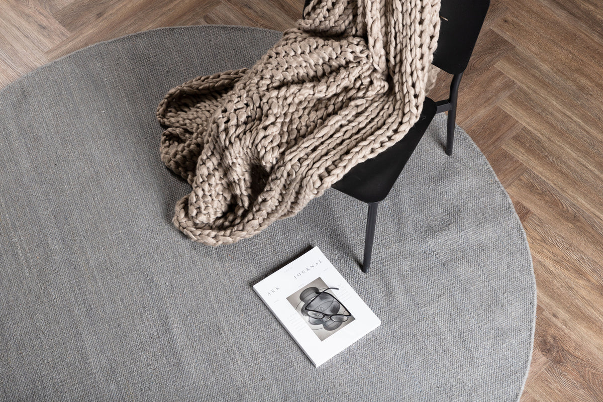 Jaipur ullmatta rund ⌀200 cm – sidovy