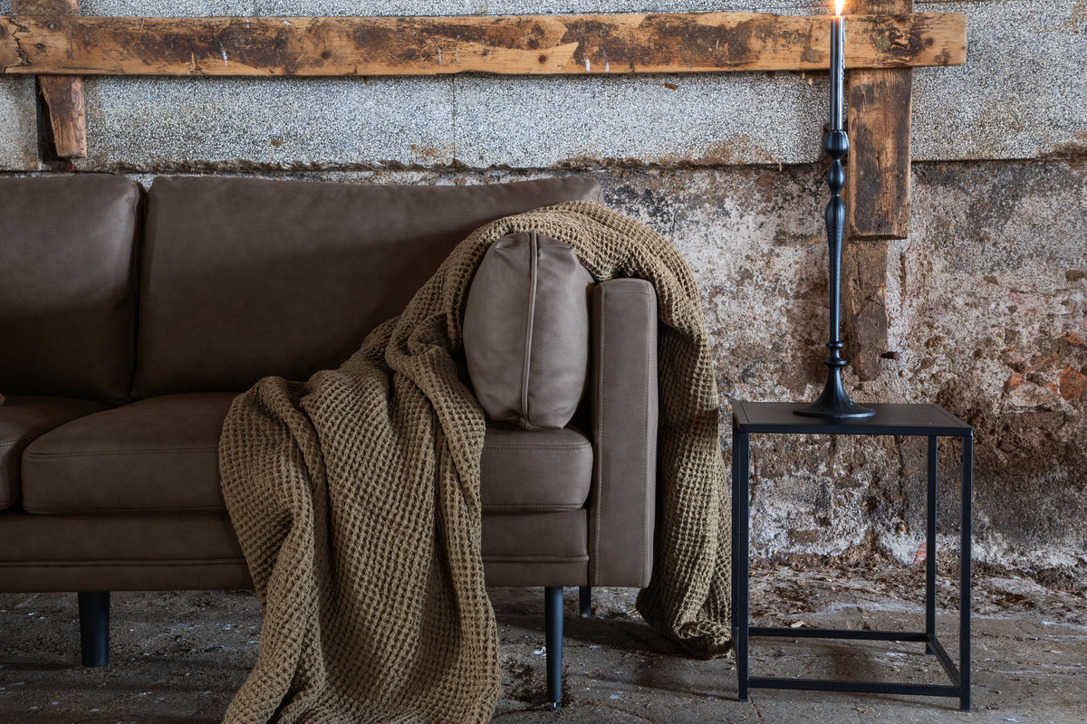 Boom 3-sits soffor brun – närbild struktur
