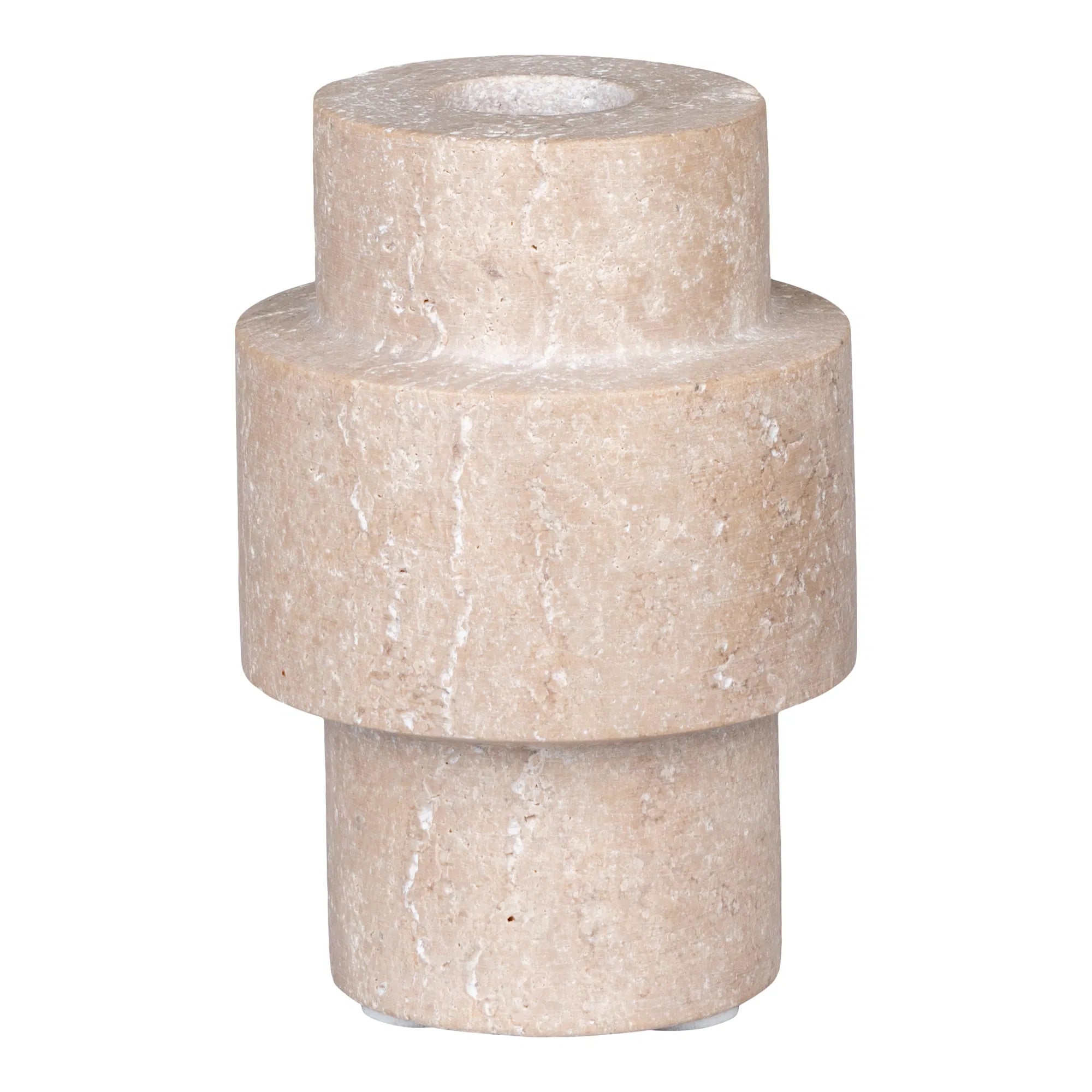 Caltea travertin ljusstake 10x7 cm - Folkart