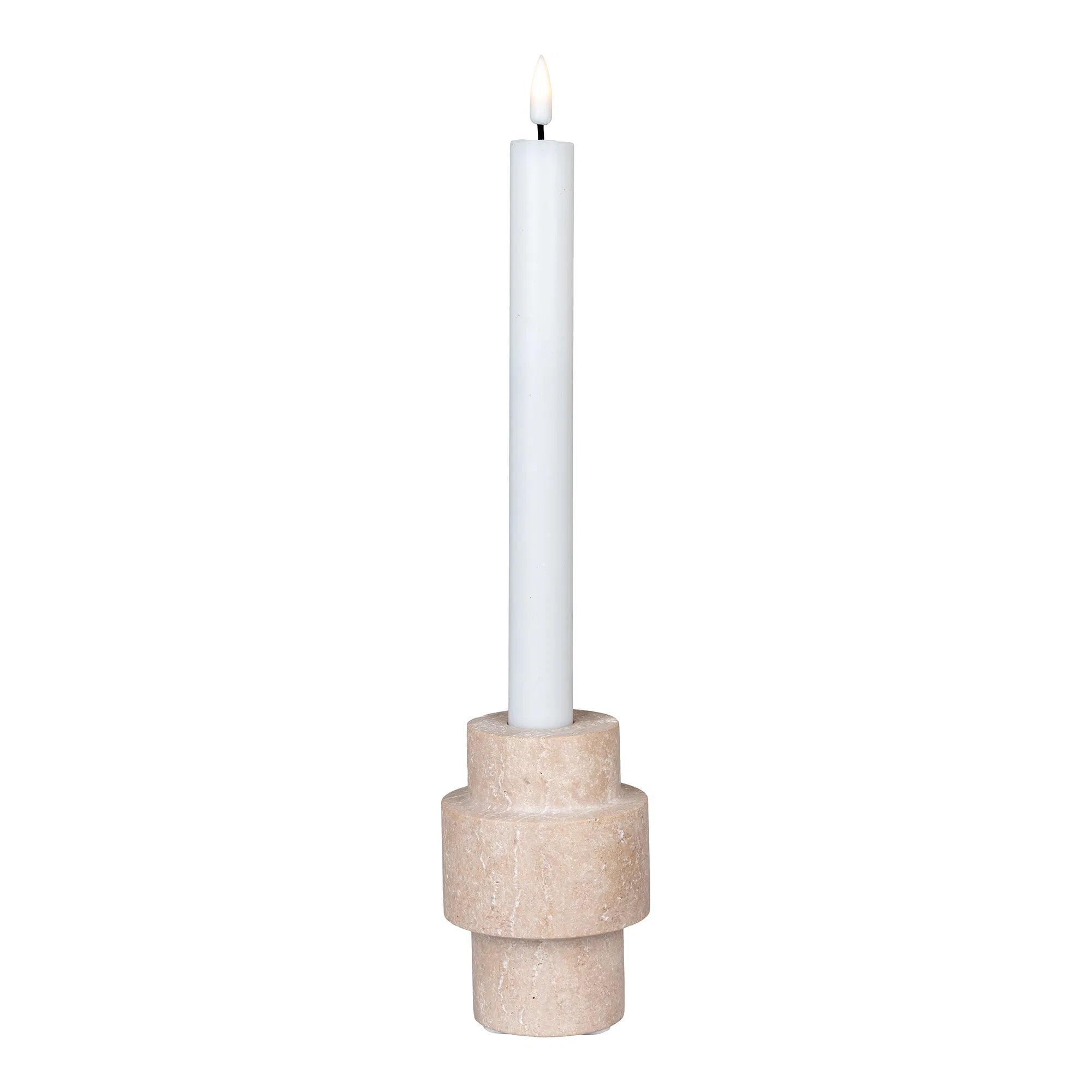 Caltea travertin ljusstake 10x7 cm - Folkart