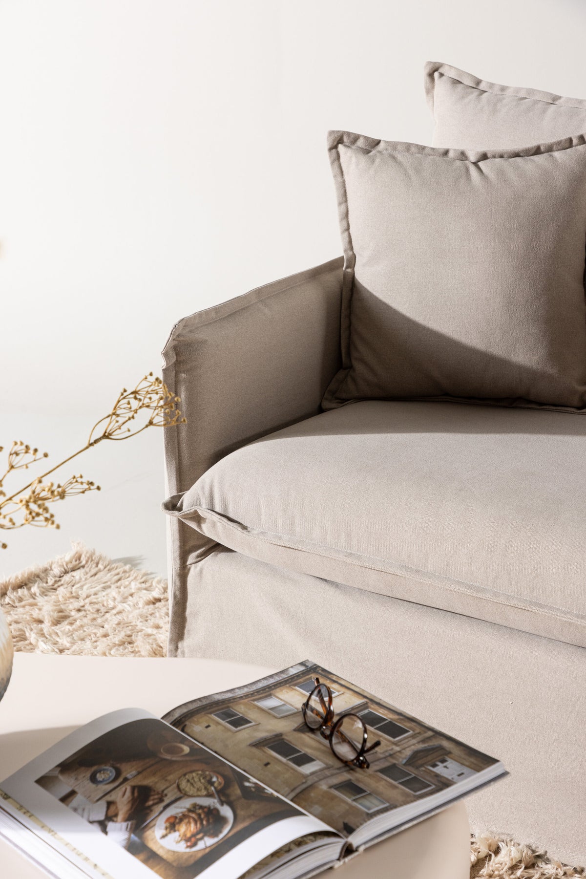 Nova 3-sits soffor brun – närbild struktur