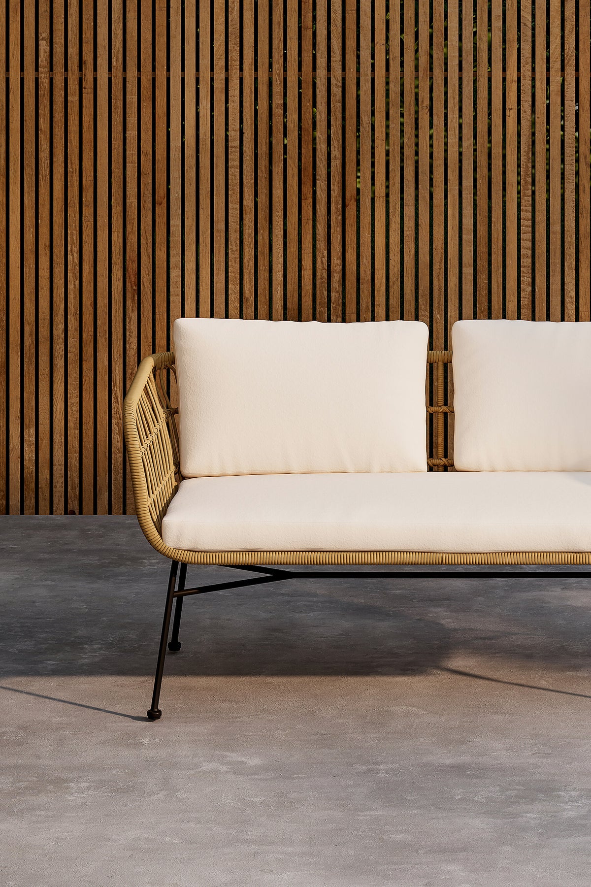 Isola 3-sits soffor nature – närbild struktur
