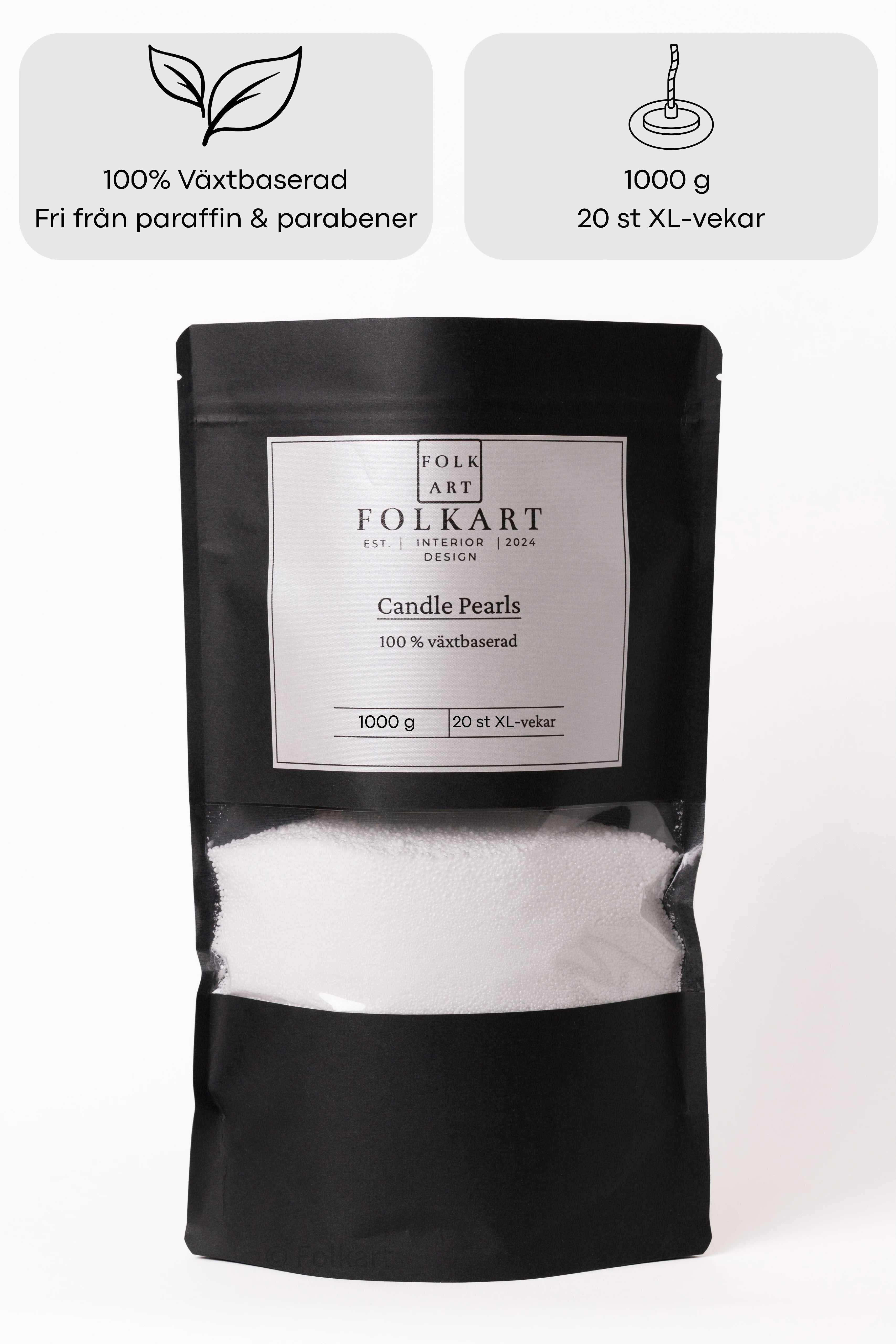 Candle Pearls - Sandljus - Folkart