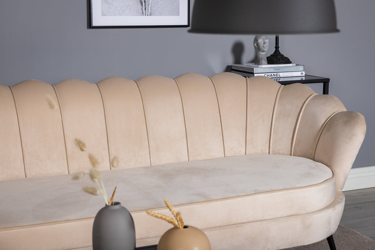 Calais 3-sits soffor beige – stilbild