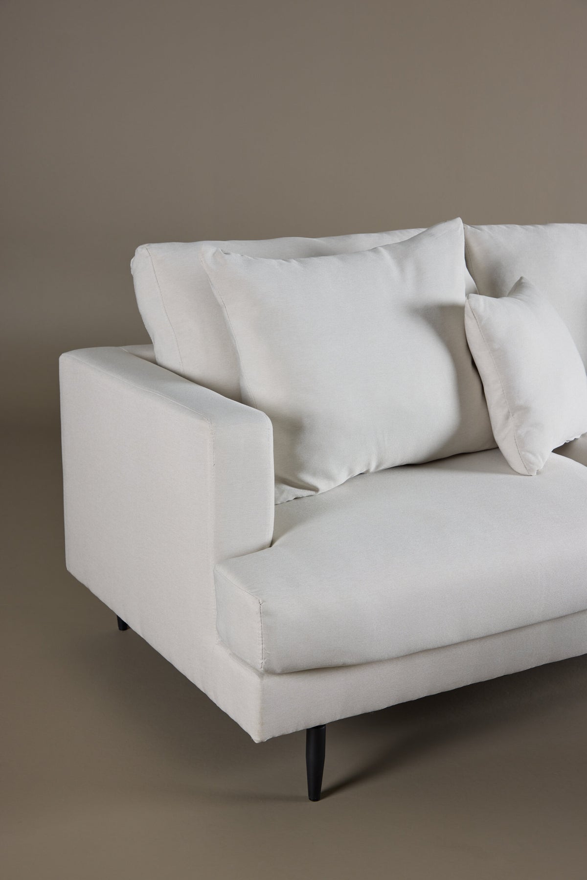 Sofia 3-sits soffor beige – närbild struktur