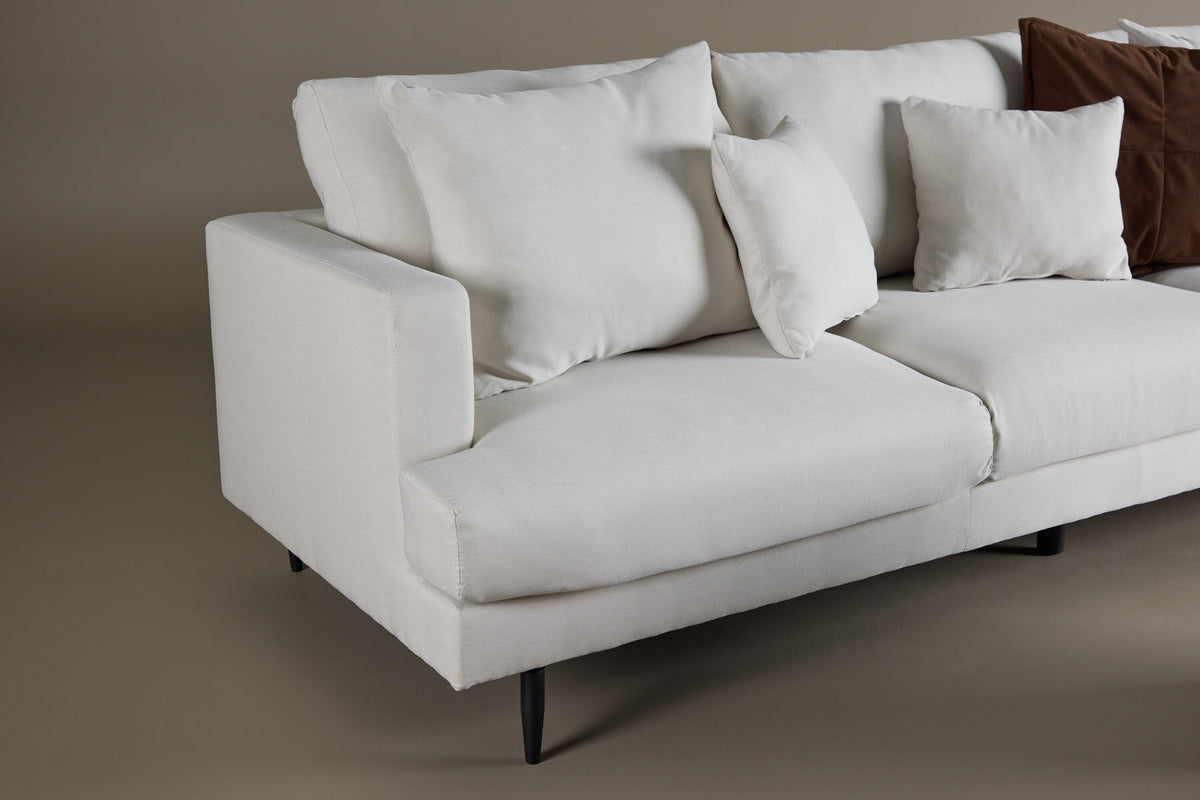 Sofia 3-sits soffor beige – hemmiljö ovanifrån