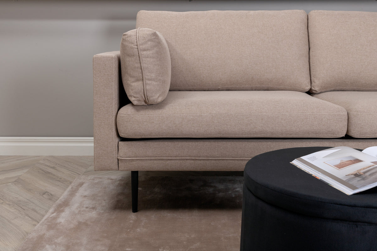 Boom 3-sits soffor brun – närbild struktur