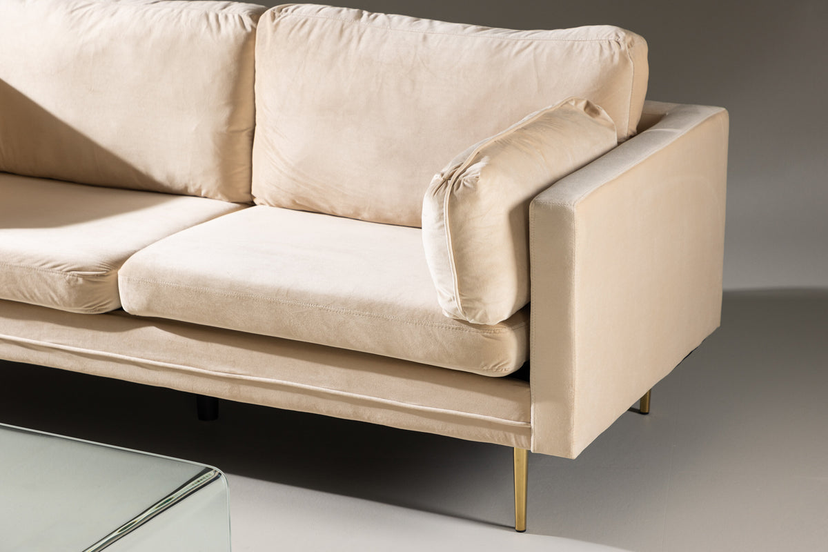 Boom 3-sits soffor beige – hemmiljö ovanifrån