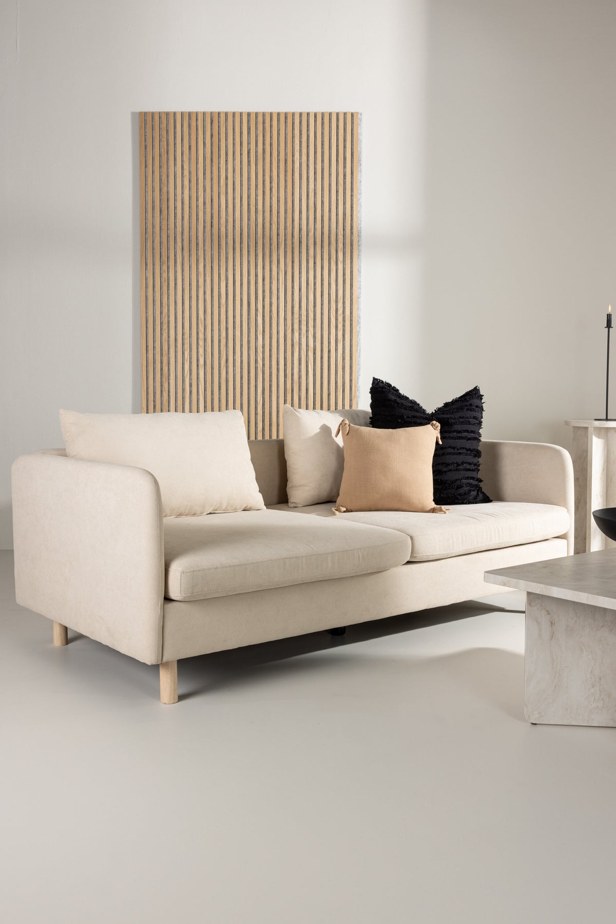 Zero 2-sits soffor beige – livsstilsbild i hemmiljö