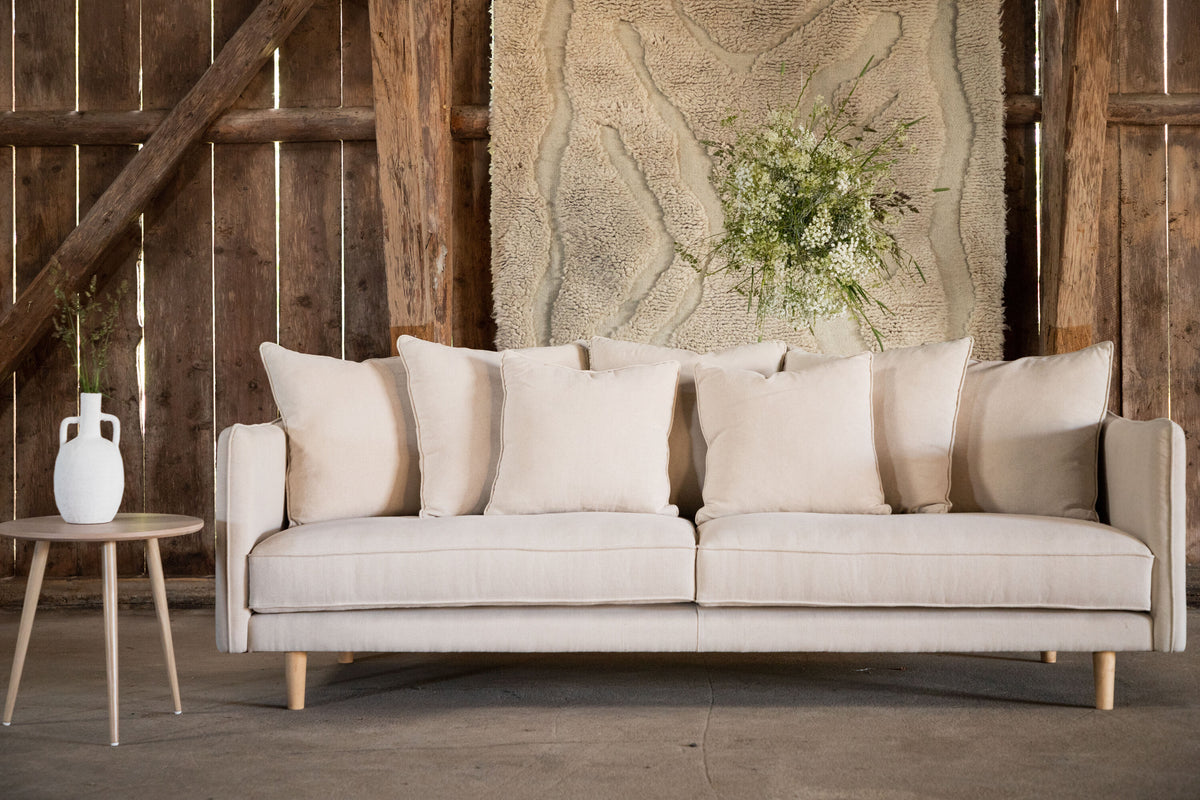 Segelskären 3-sits soffor beige – närbild struktur