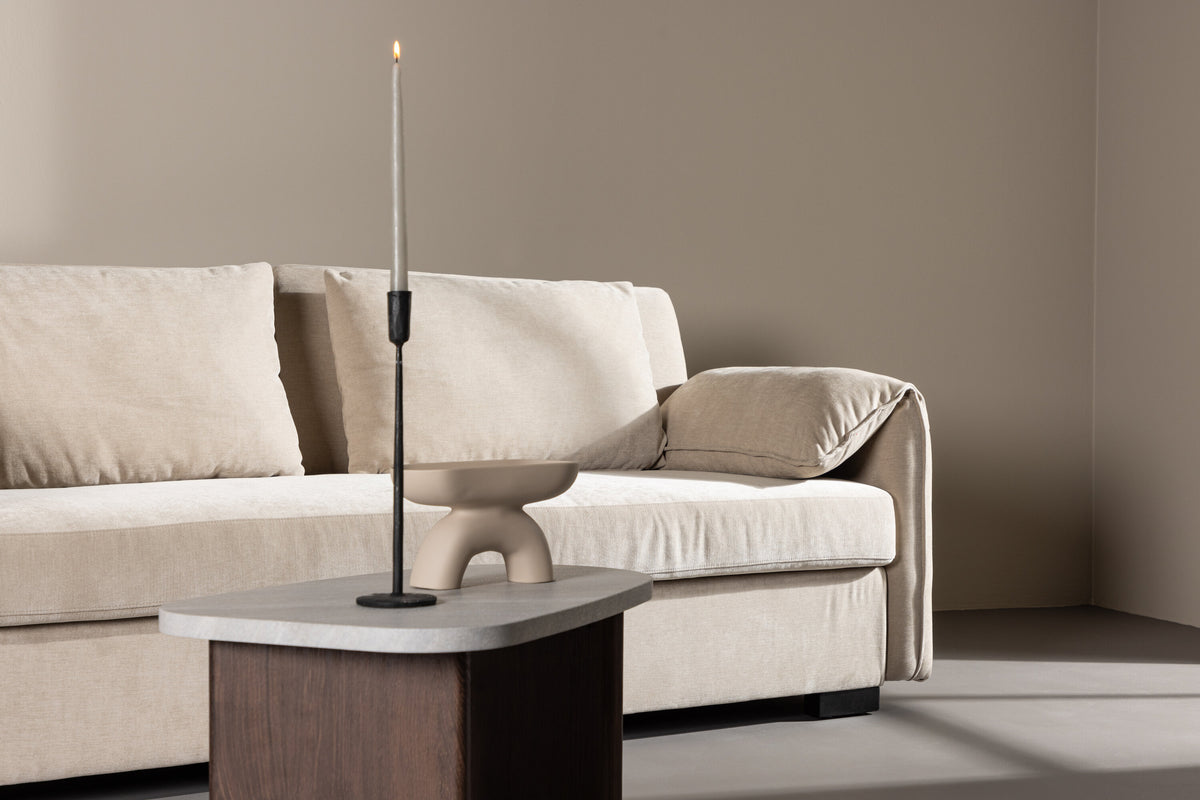 Malva 3-sits soffor beige – hemmiljö ovanifrån
