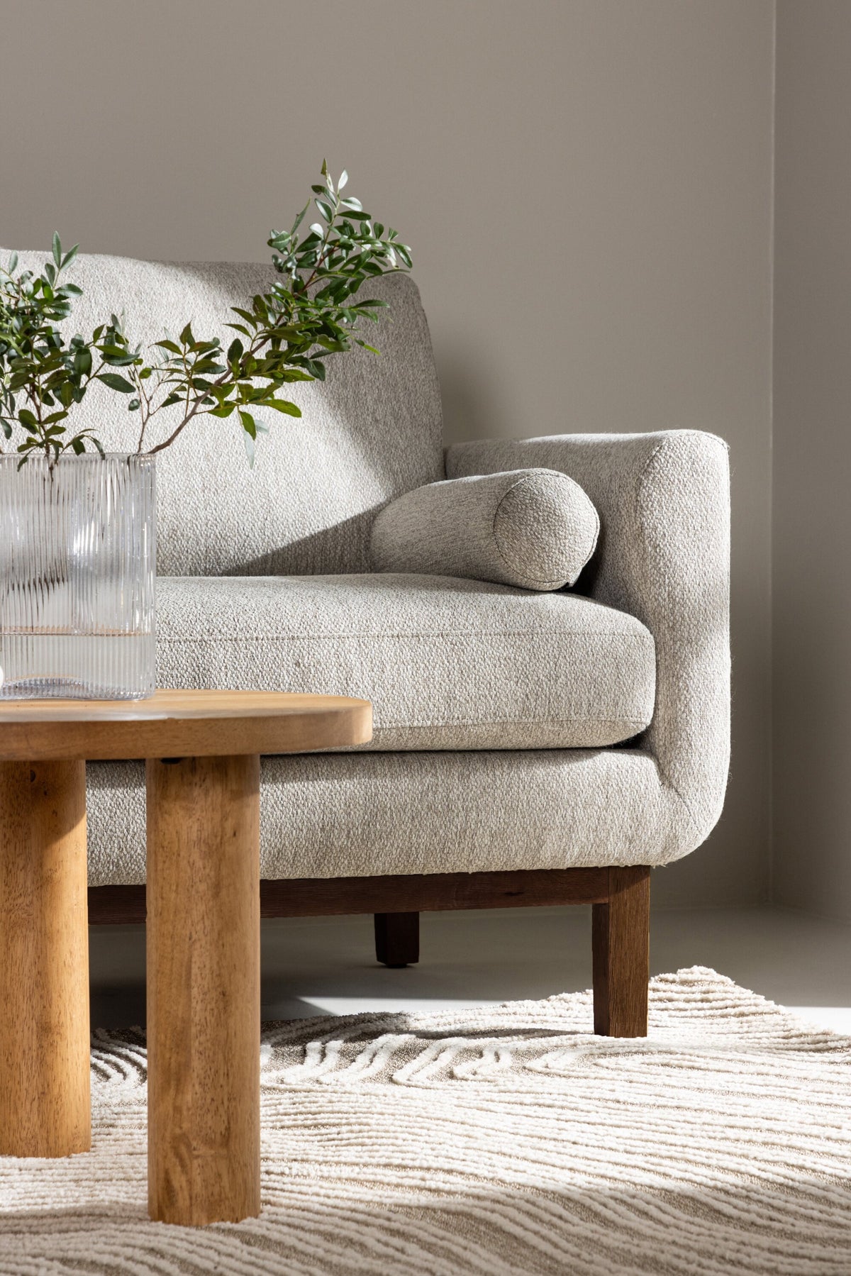 Olympos 3-sits soffor beige – närbild struktur