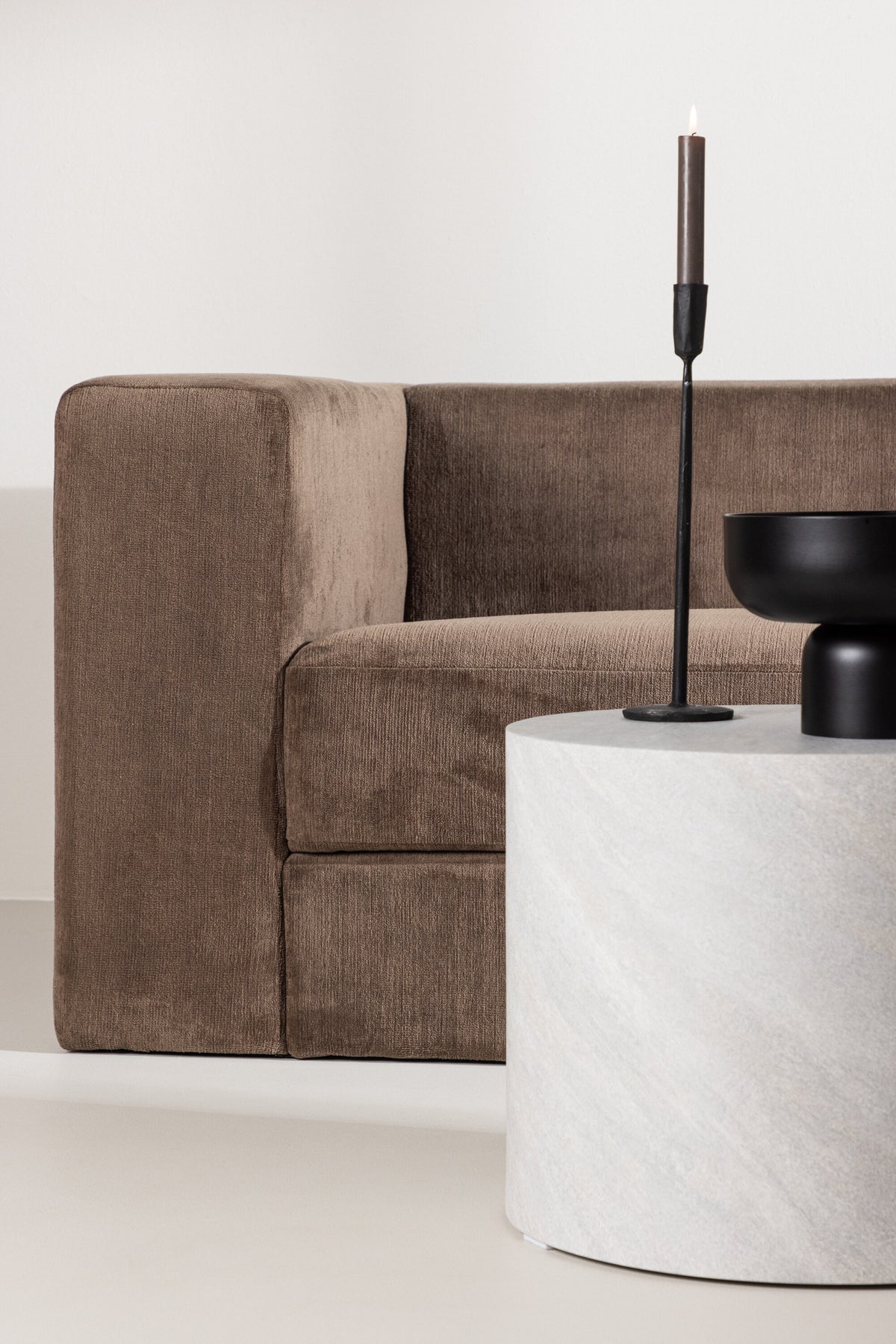 Lumi 3-sits soffor brun – närbild struktur