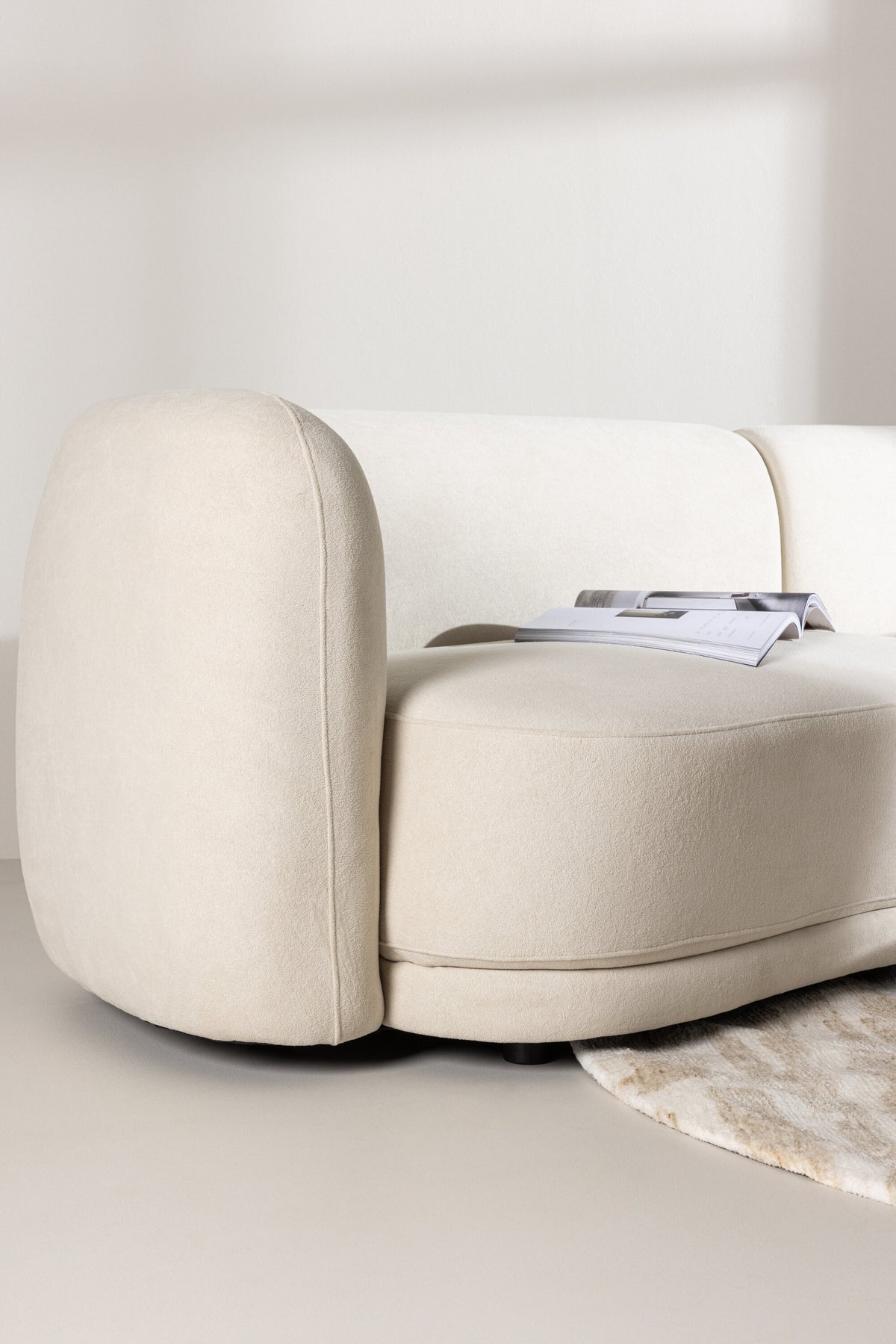 Cielo 3-sits soffor vit – närbild struktur