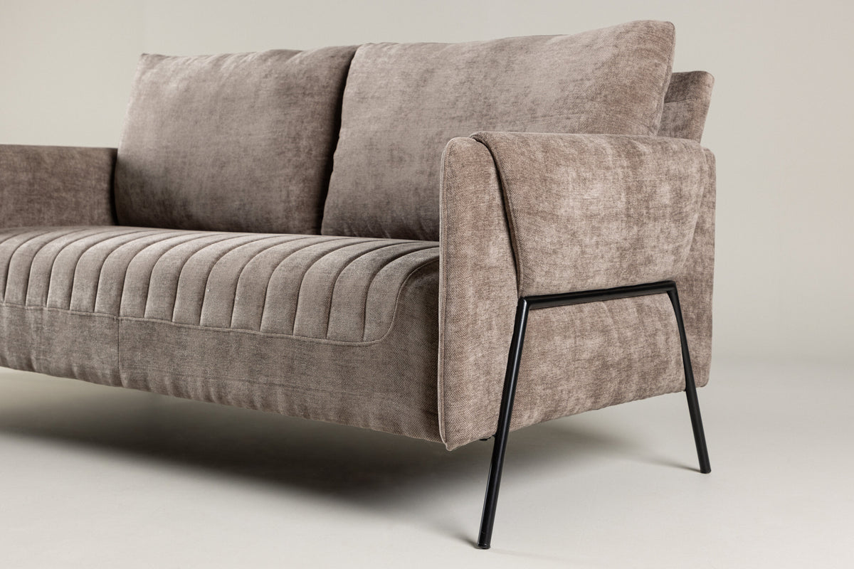 Indigo 2-sits soffor beige – hemmiljö ovanifrån