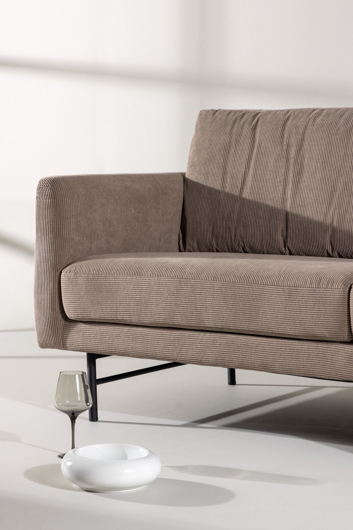 Sky 3-sits soffor brun – närbild struktur