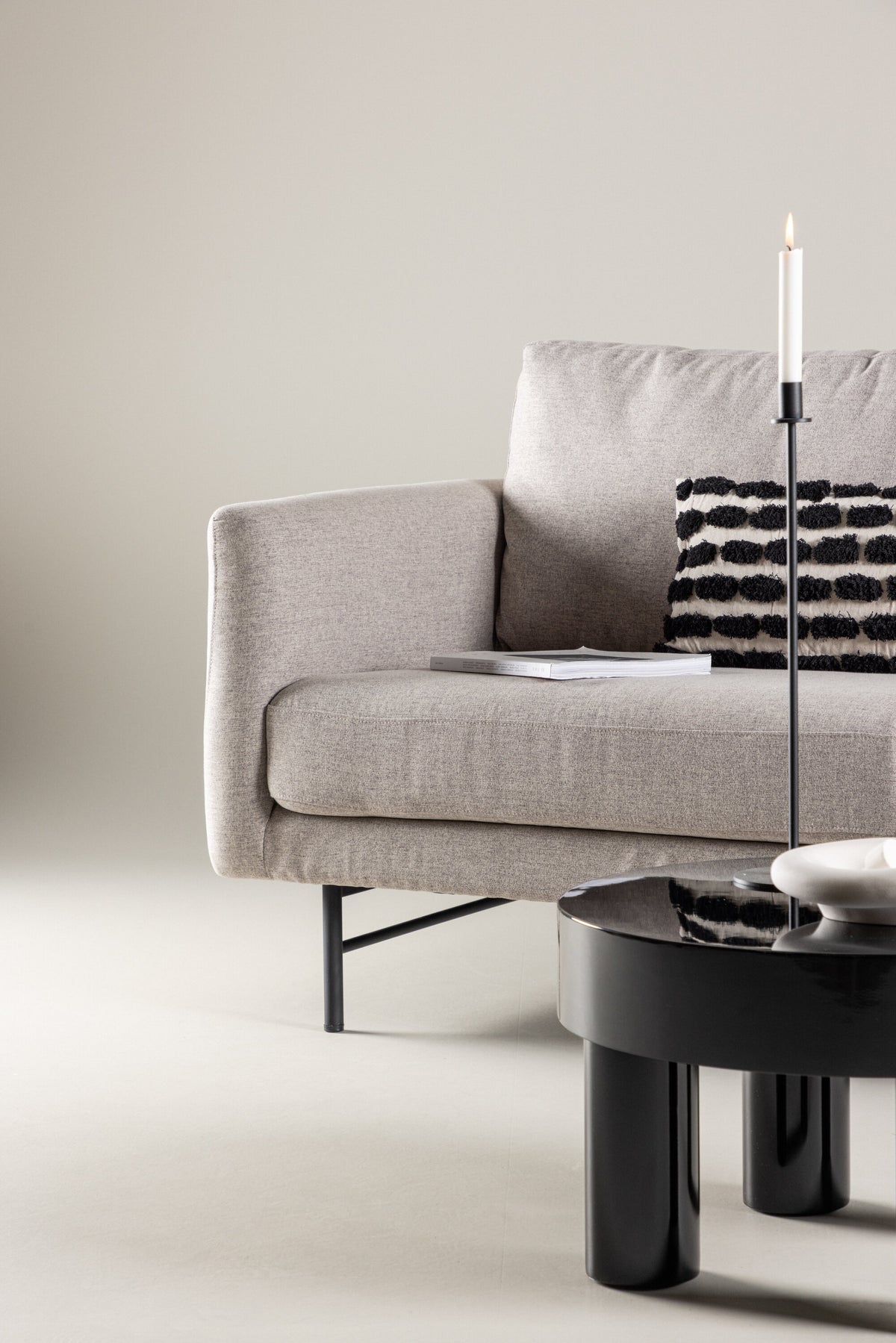 Sky 3-sits soffor brun – närbild struktur