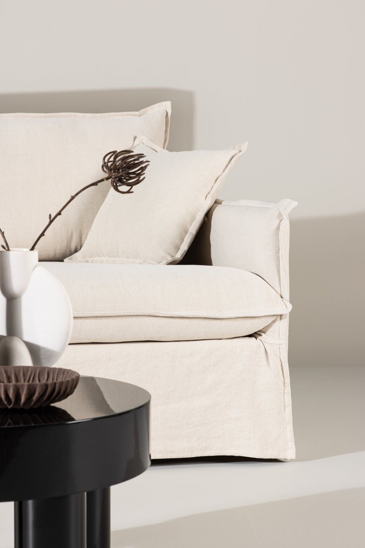 Nova 4-sits soffor beige – närbild struktur