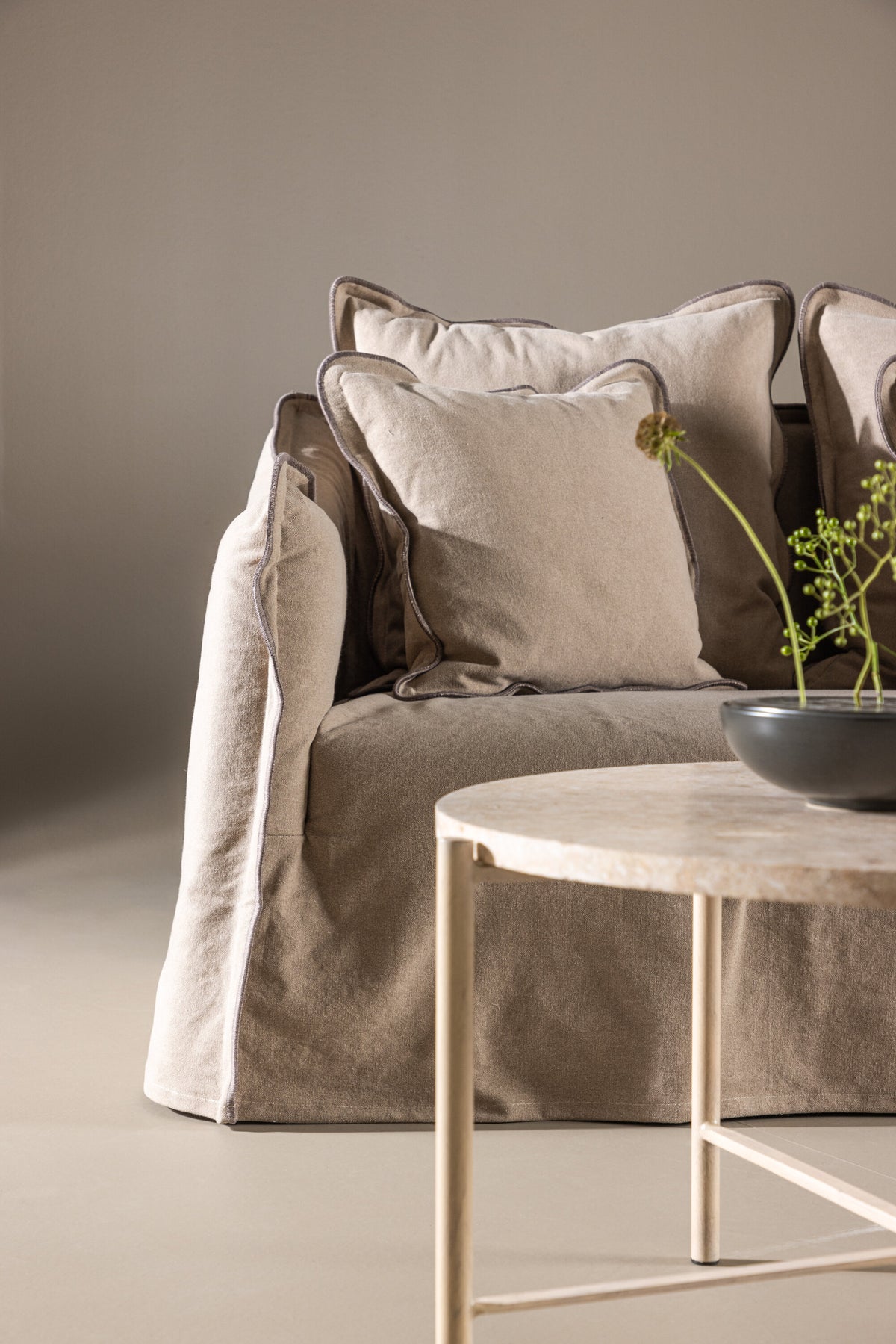 Oskarshamn 3-sits soffor brun – livsstilsbild