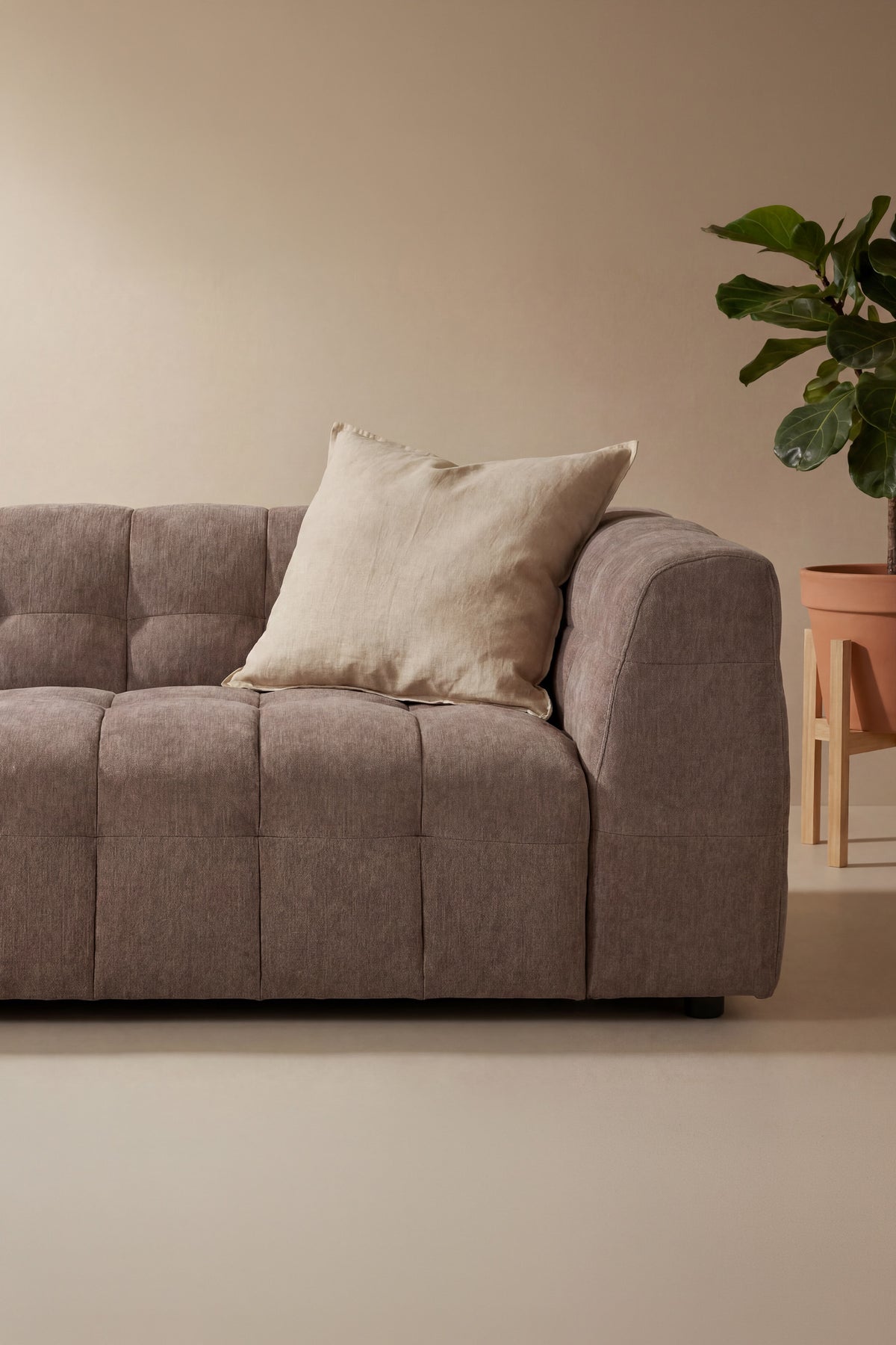 Malou 3-sits soffor brun – närbild struktur