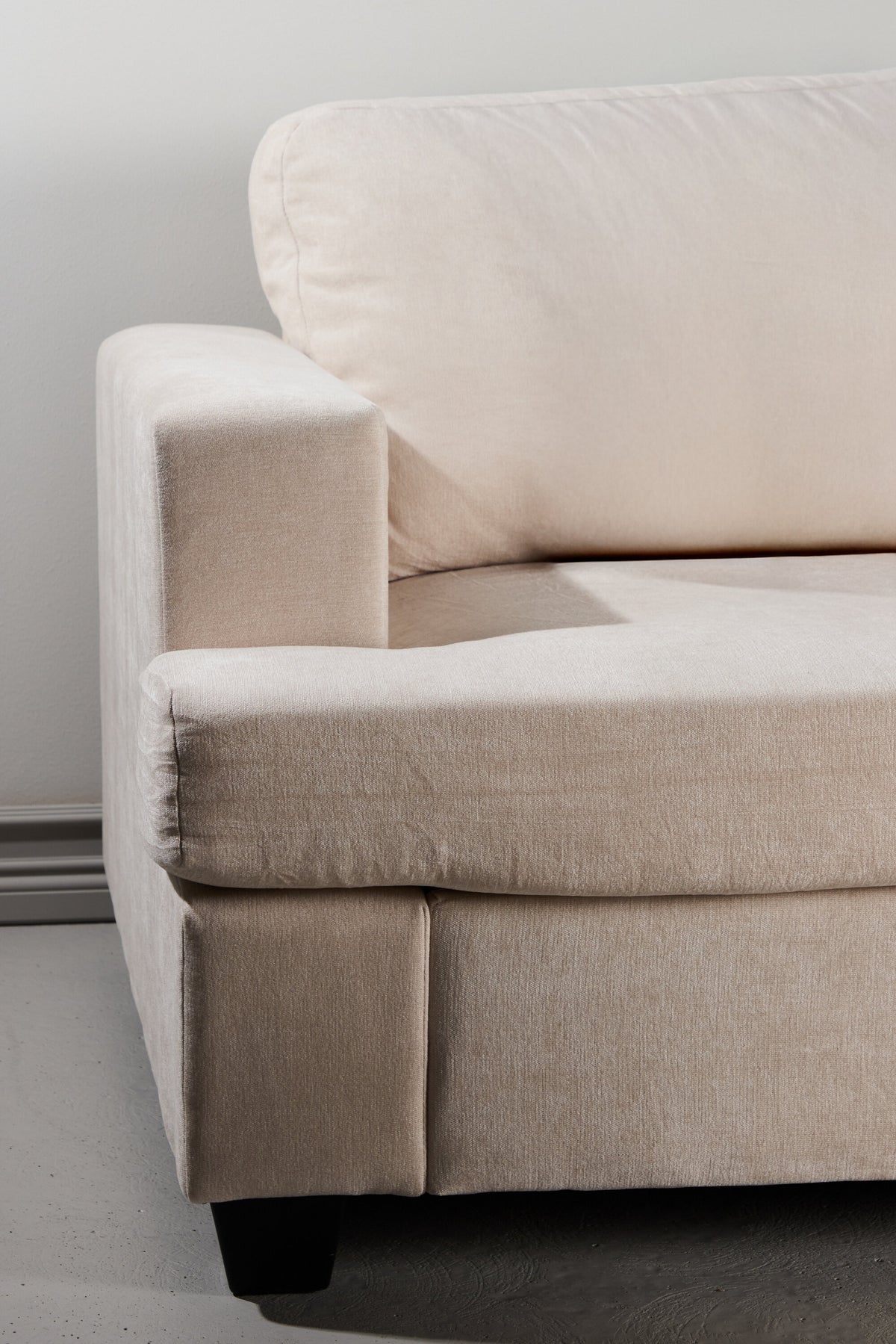 Sani 3-sits soffor greige – närbild struktur