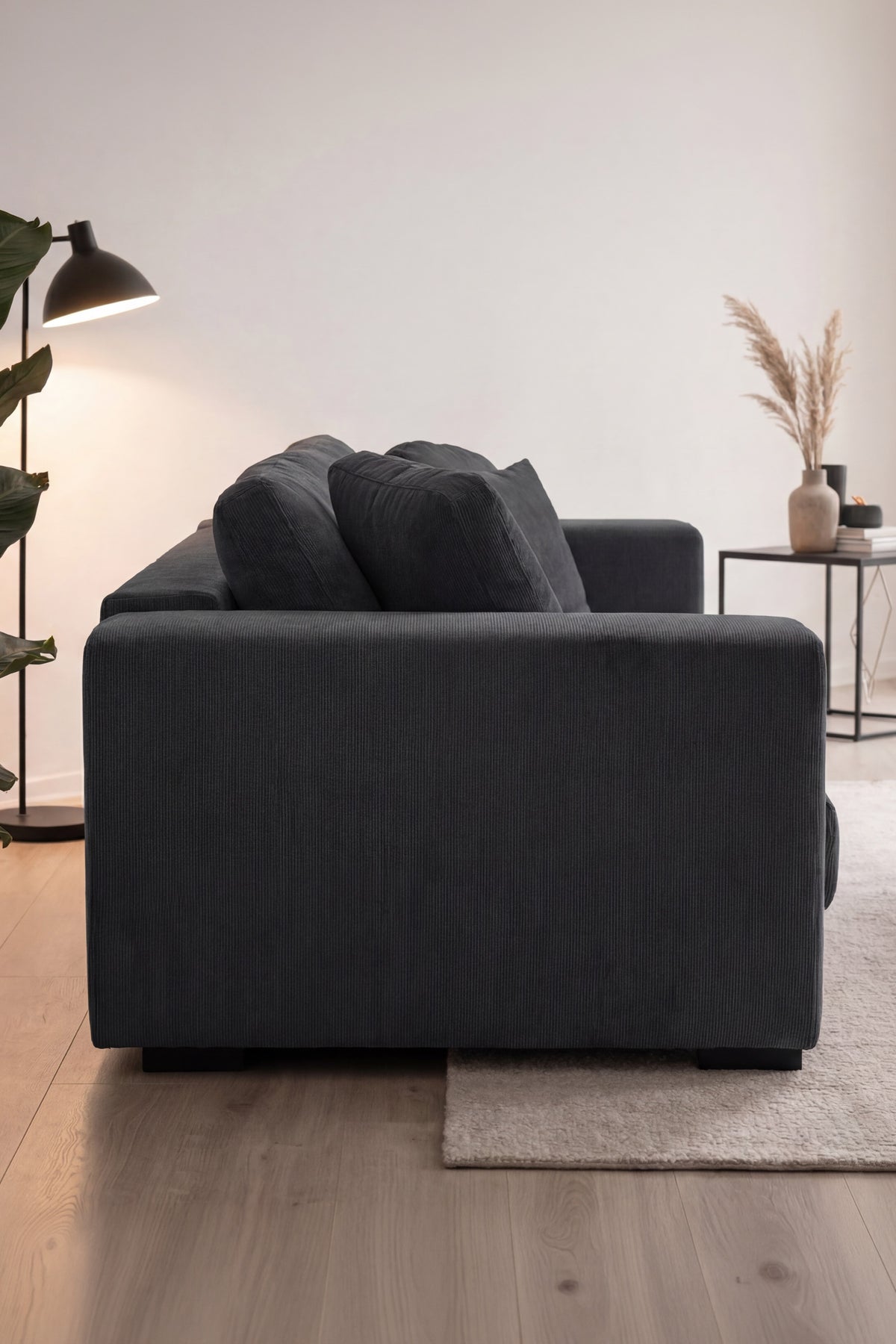 Bellman 3-sits soffor mörkgrå – närbild struktur