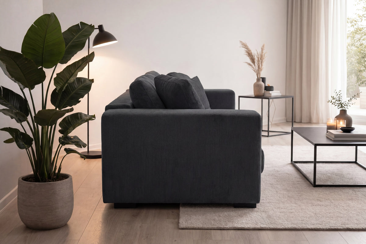 Bellman 3-sits soffor mörkgrå – hemmiljö ovanifrån