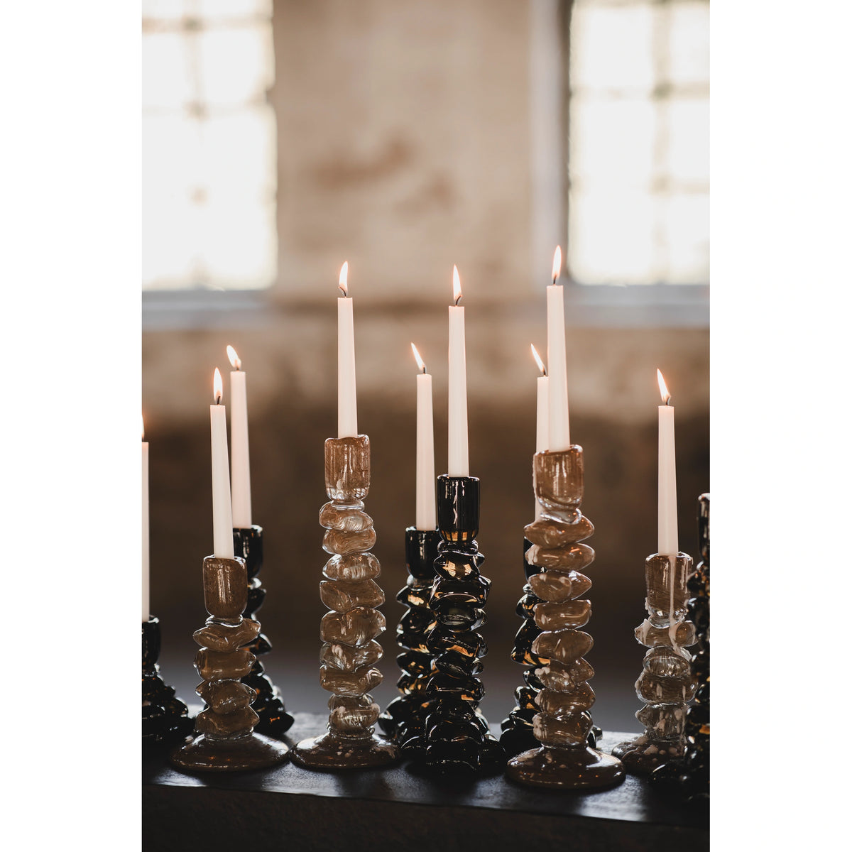 Carmella beige L Ljusstake