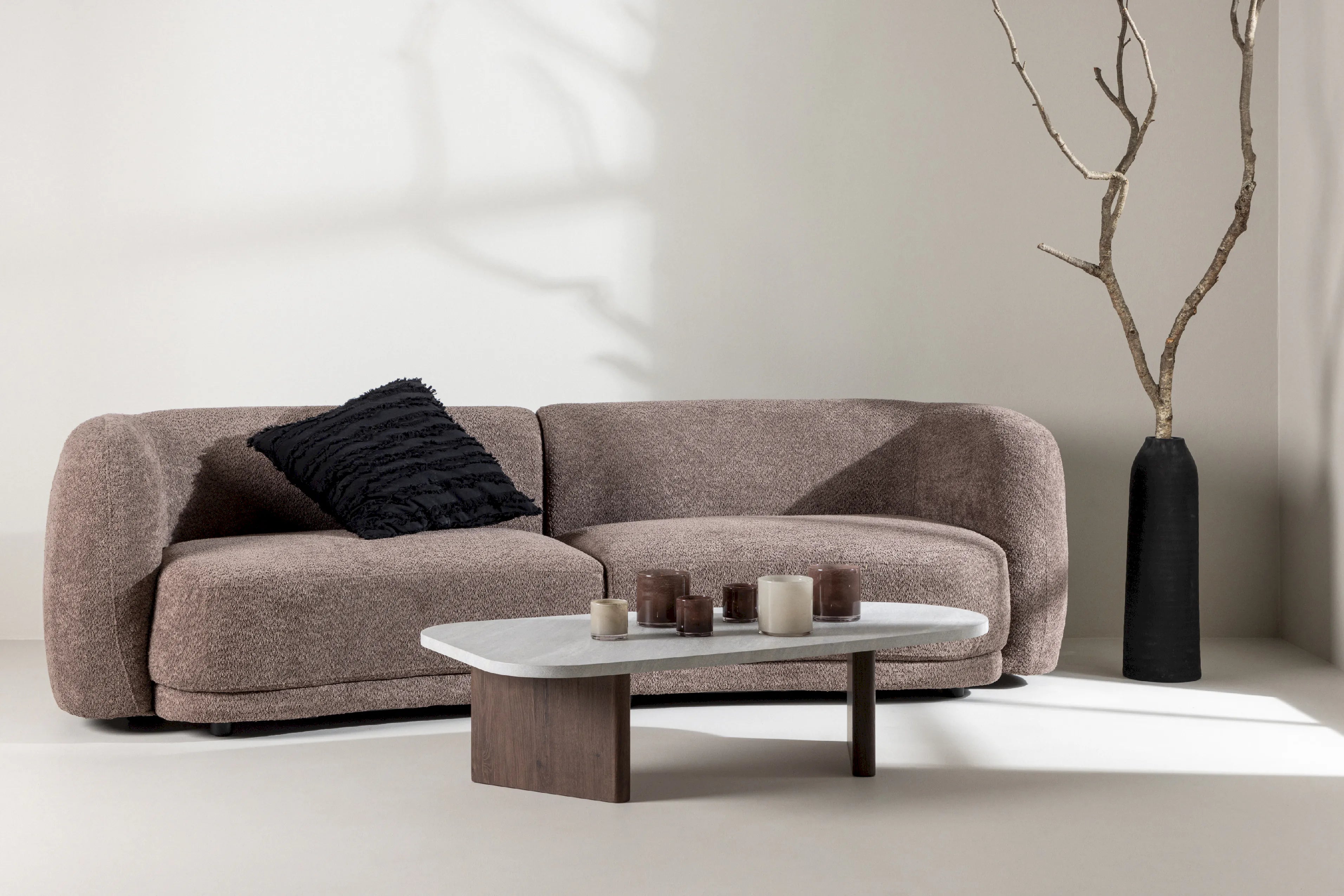 Cielo 3-sits soffa - Brun Boucle - Folkart